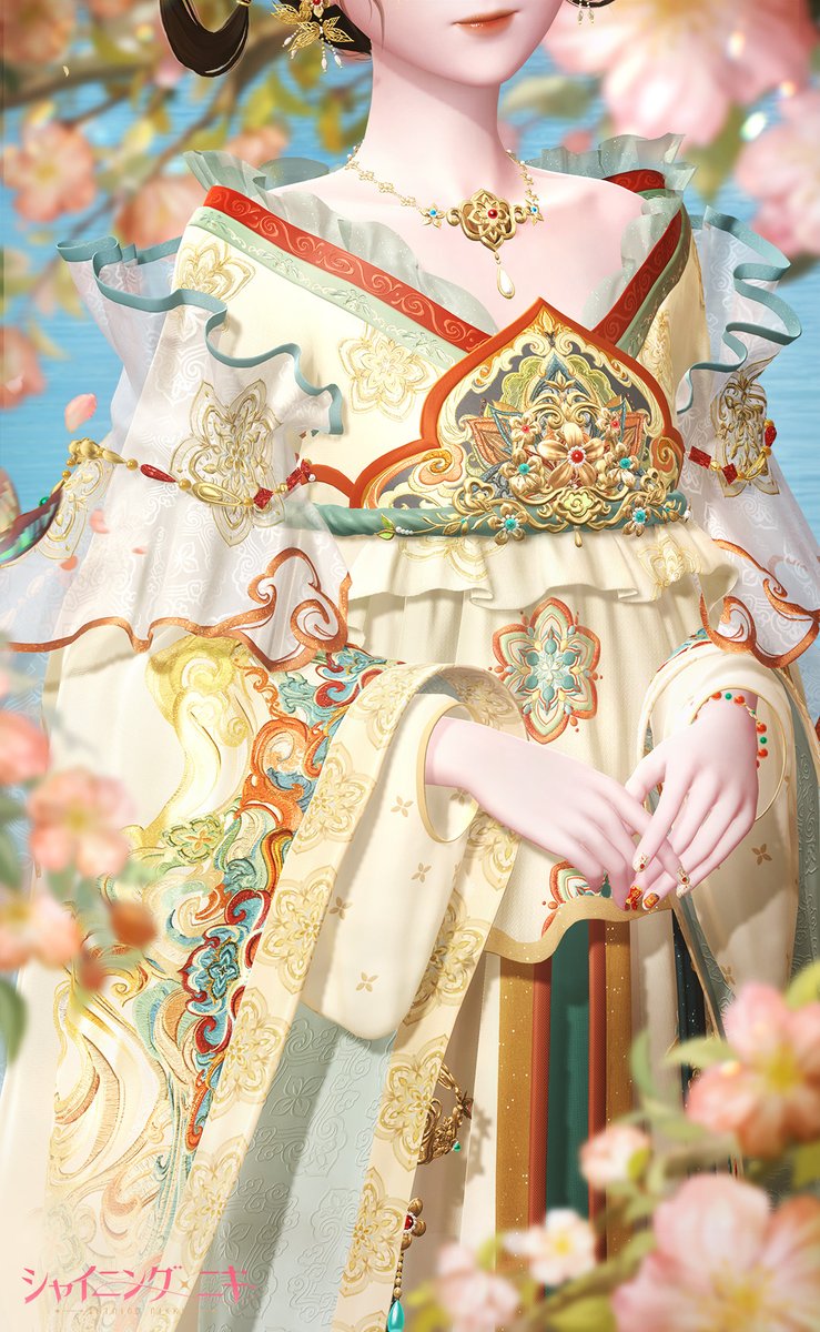 ShiningNikki_JP's tweet photo. 【セットコーデ紹介】

「ひらめく韶光」✨
デザイナー：聖純郡主

真相は明らか。
人の悪意は海を覆し、日月までも転覆させるほどであり、
積み重なって天を覆う大罪となる。

#シャイニングニキ https://t.co/bsCGzd3XbE