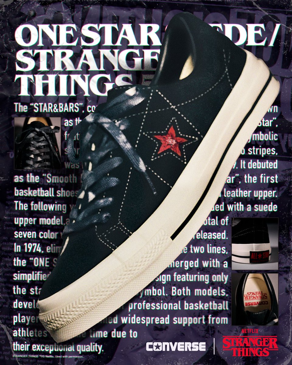 cmf0703's tweet photo. お手伝いしたST5コラボ③
ST5の舞台の年代のconverse広告を
オマージュしたようなイメージになっております。

#StrangerThings #Netflix https://t.co/MAtxiFNjp6