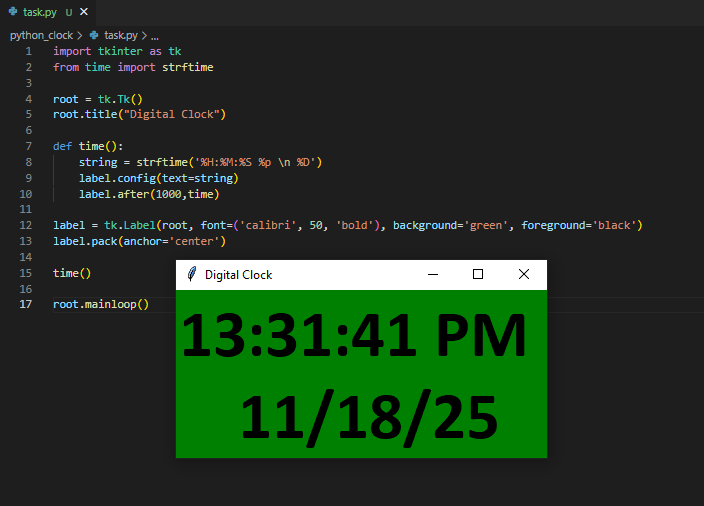 ArghaPatra22926's tweet image. Python clock #python #devcommunity