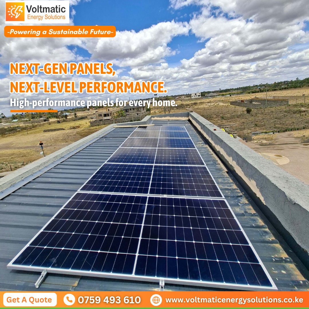 voltmaticenergy's tweet image. Step into a brighter era with cutting-edge solar tech engineered for stronger output, smoother efficiency, and all-day dependability. 

Transform your home into a powerhouse driven by pure innovation and limitless energy. 

Get a Quote Now: 0759493610
voltmaticenergysolutions.co.ke/quote