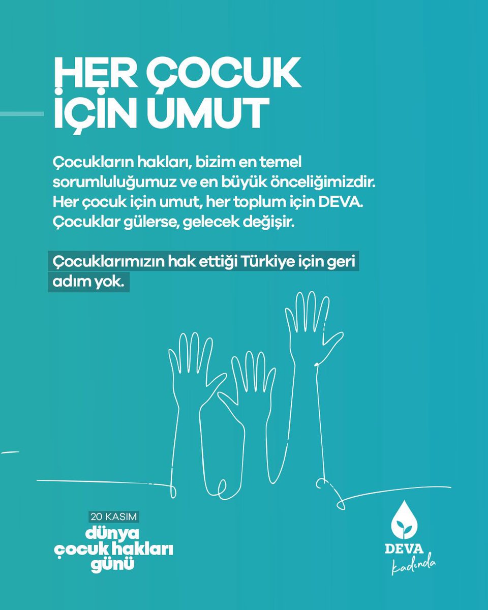 Çocuklarımızın hak ettiği Türkiye için geri adım yok.
#dünyaçocukhaklarıgünü #20Kasım