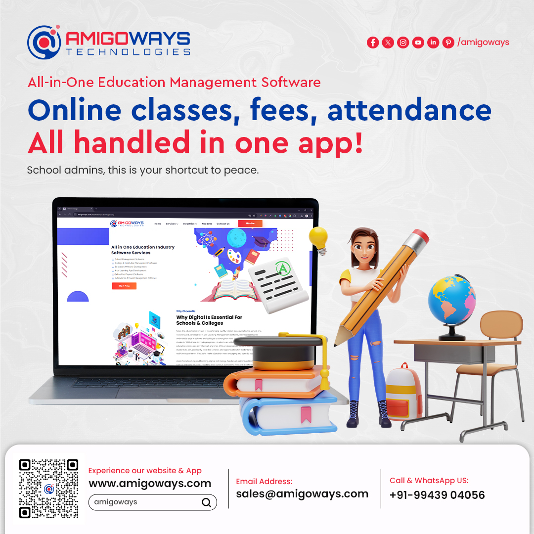 amigoways's tweet image. Transform Your School into a Smart Campus! 🎓📲

Upgrade to the future of education management with Amigoways. ⚡

Explore more: amigoways.com/education-solu…

#EduTech #SchoolERP #DigitalLearning #SmartEducation #EducationReimagined #SchoolManagementSoftware #OnlineClassApp #Amigoways