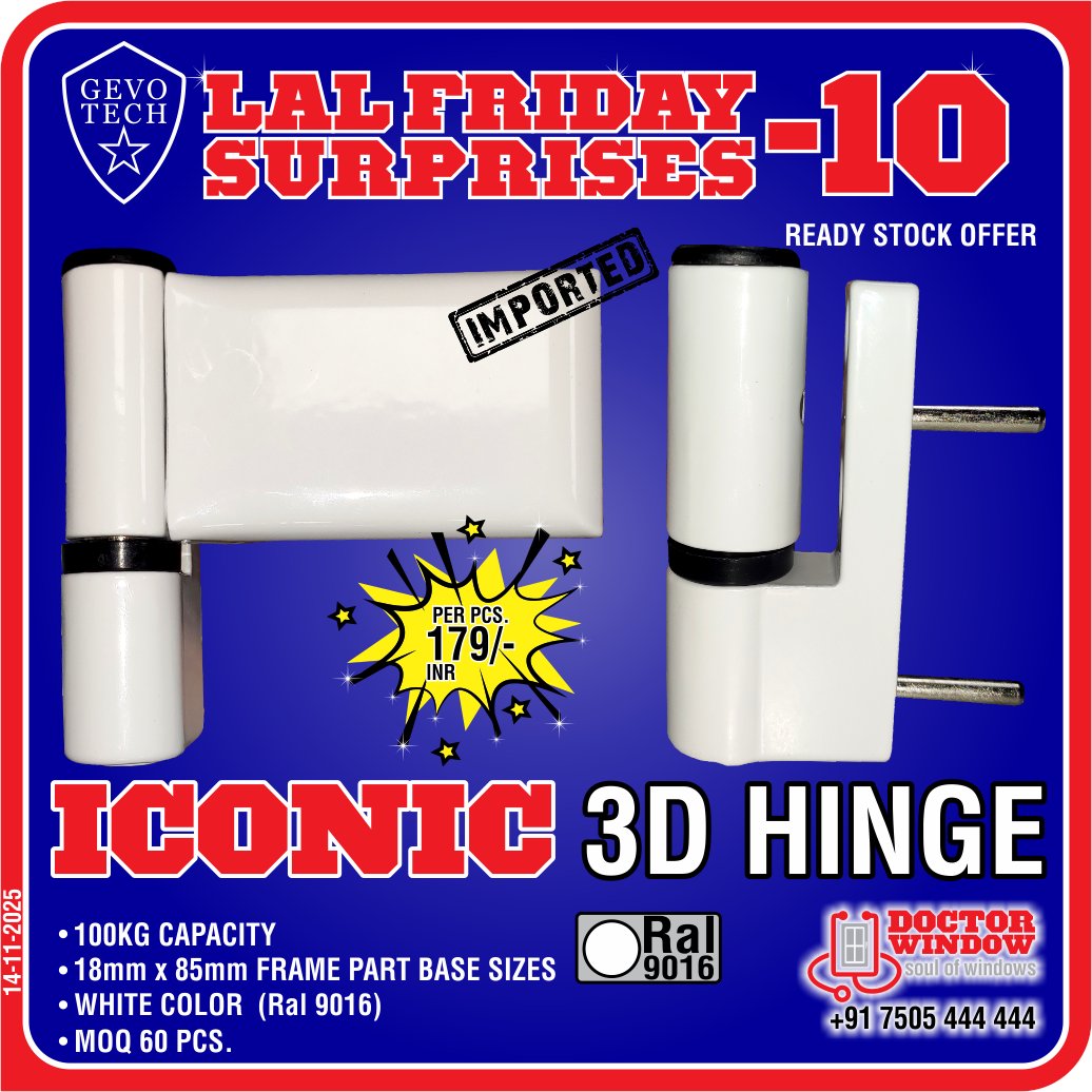 DOCTORWINDOW_IN's tweet image. GEVO TECH ICONIC 3D HINGE
GEVO TECH STANLEY SDS PLUS HAMMER DRILL BITS 8x210mm (STA54057)
GEVO TECH STANLEY MESH GASKET FITTING ROLLER TOOL
GEVO TECH LAL FASTENER 8X80 MM

#3dhinge #hammerdrillbits #gasketfittingtool #lalfastener #doctorwindow #soulofwindows #hardware #door