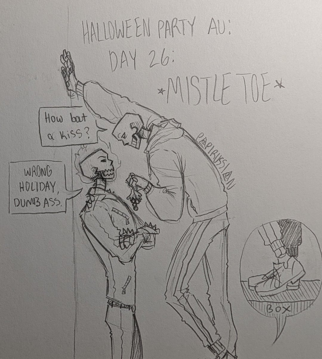 PapRussian1's tweet photo. I haven't posted any of my Halloween party au on here, idk if I will- here's something #Undertalehalloweenpartyau #spiceyhoney #papyrus #ship #doodle #sketch #underfellpapyrus #underswappapyrus #inktober #suggestiveart https://t.co/Buv4YlspCC