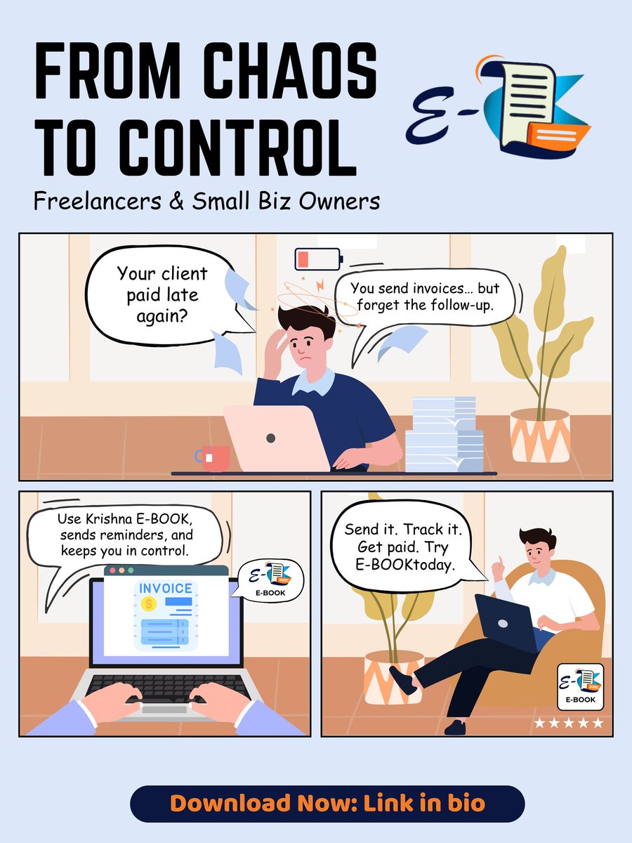 KisPvt's tweet image. FROM CHAOS TO CONTROL! 💸 Are you a freelancer or small business owner tired of late-paying clients and invoice follow-up stress? 
​Download Now: Link in bio! (Send it. Track it. Get paid.)

​#FreelanceLife #SmallBizOwner #InvoiceTips #GetPaid #CashFlowControl #FreelanceInvoicing