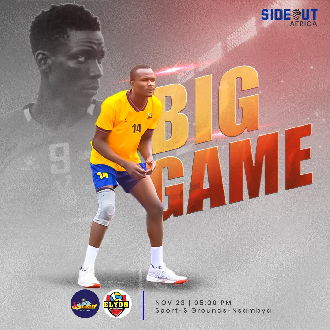 🚨Big Game Alert 🏐
<a href="/KAVCUGANDA/">KAVC</a>  vs <a href="/elyonvolleybal1/">elyonvolleyballclub</a> 
 📅 22nd November Oct. 2025 | ⏲️ 05:00pm

Which team are you supporting?

📍Sport-S Grounds, Nsambya
#SideOutAfrica | #NVL2025