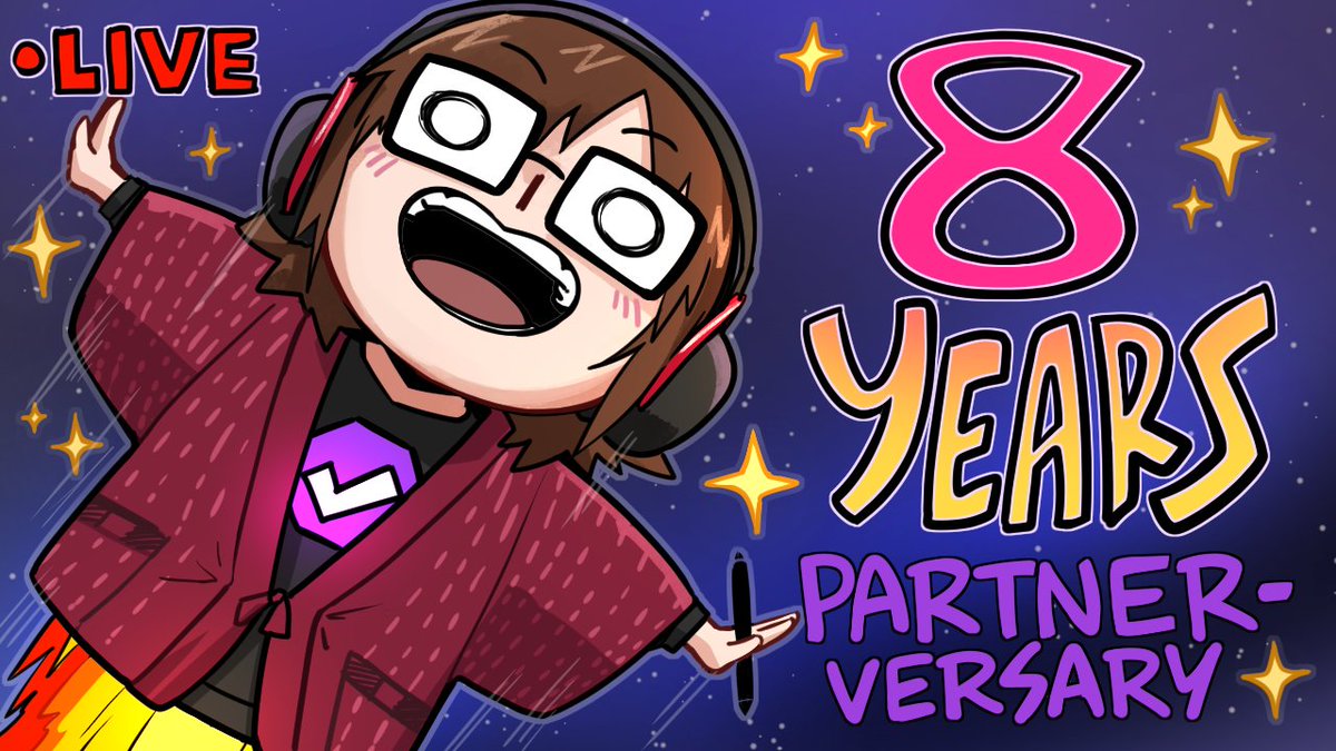 I've been a partner on twitch for 8 YEARS today! Celebrating with an 8 hour stream! Come and chill :D 
live on Twitch and Youtube @ pokurimio