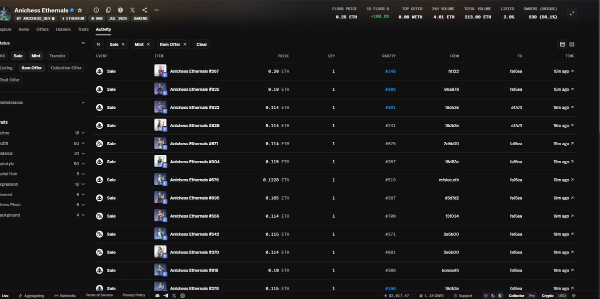 ✅ $CHECK token rising 67%
✅ Massive sweep of 24 Ethernals

WHAT SPELL IT THIS <a href="/AnichessGame/">Anichess</a> ? 👀🥶