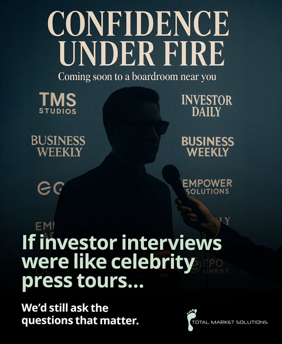 TMSreach's tweet image. If investor interviews were treated like celebrity press tours…

@TMSreach would still ask the questions that matter. 🎯

For real conversations, sharp insights &amp;amp; no fluff — subscribe to the channel: m.youtube.com/channel/UCE8-I…

#Investing #SmallCaps #TMSreach
