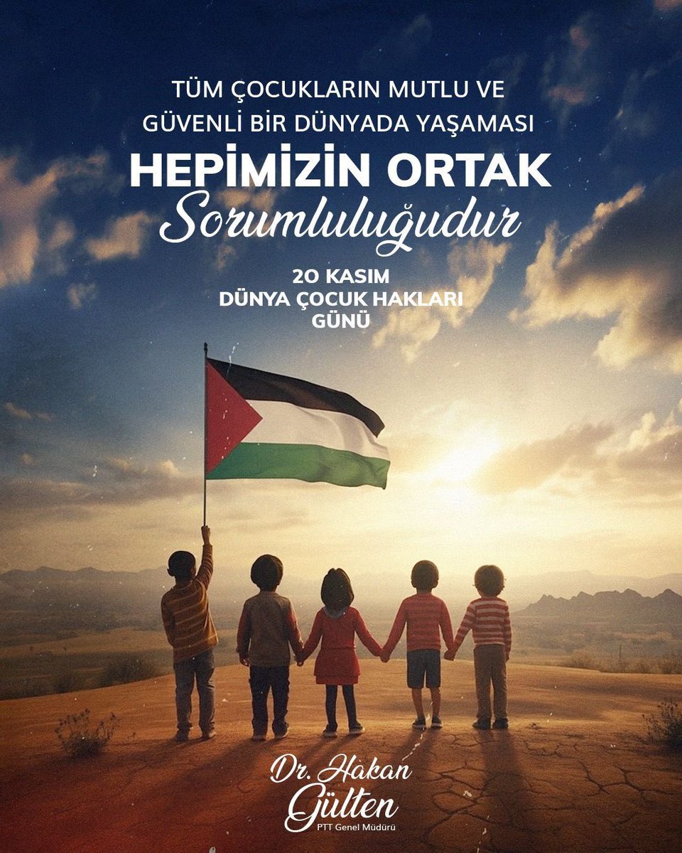 Dünya Çocuk Hakları Günü, çocukların eşit fırsatlara sahip olduğu bir geleceği birlikte inşa etme çağrısıdır. 

Filistin’de savaşın gölgesinde büyüyen çocuklarımız başta olmak üzere tüm çocuklarımızın korkmadan ve güvenle büyüyebileceği, umut dolu bir geleceğe adım atabileceği