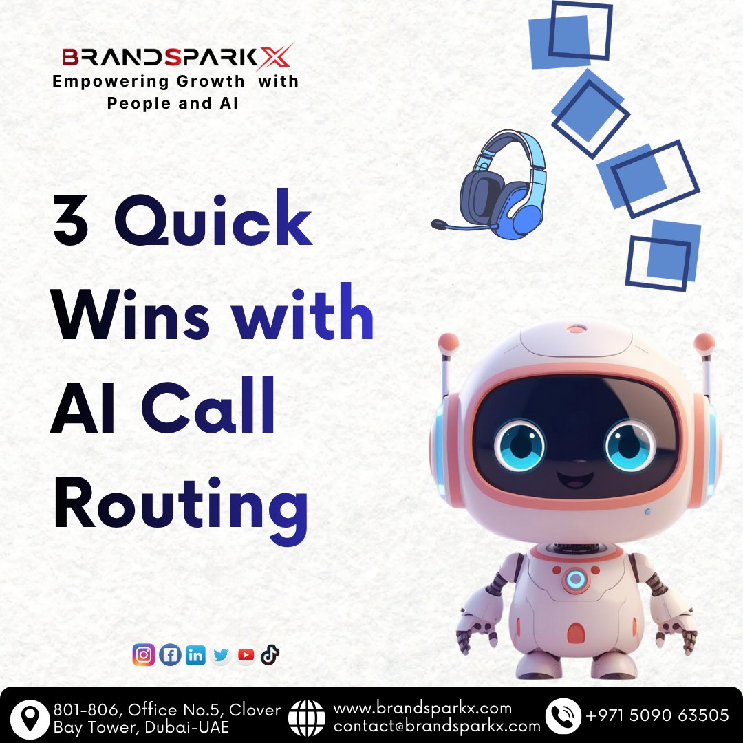 brandsparkx's tweet image. 🤖 3 Quick Wins with AI Call Routing:
1️⃣ Faster connection
2️⃣ Smarter routing
3️⃣ Higher conversions
👉 Ask for a free audit.
🌐 brandsparkx.com | 📞 +971 5090 63505
#Sales #AI #CallRouting #CX #LeadGen #SalesTech #SmartSelling #BusinessGrowth #BrandSparkx #