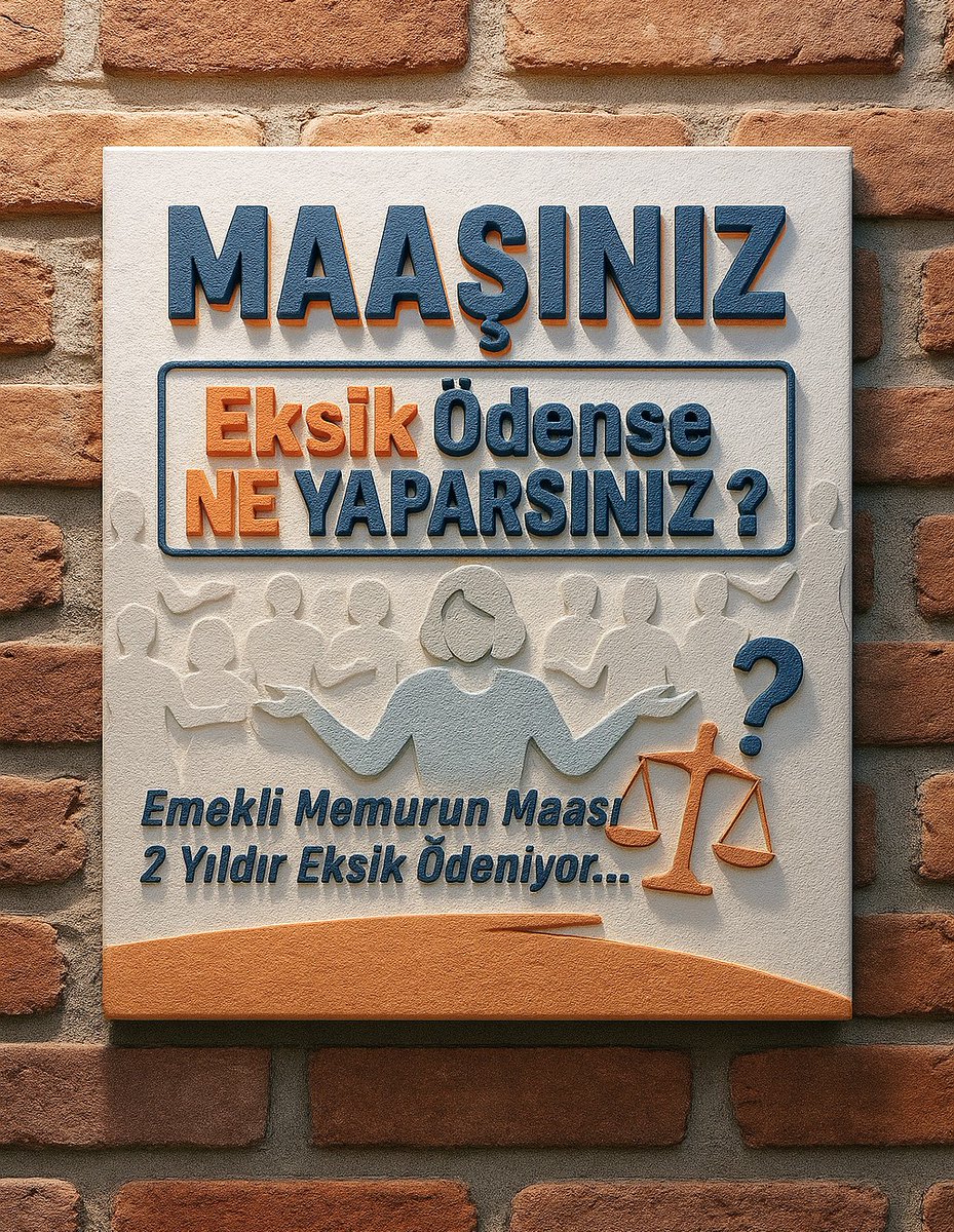 Yetkililere soruyoruz;

Maaşınız 1 ay eksik ödense ne yaparsınız? 

Memur Emeklisine 30 aydır her ay maaşının yarısı oranında eksik maaş veriliyor! 18.682 TL eksik aylık alıyoruz 

#MemurEmeklisineAdalet 
#EmekliMemur 

<a href="/55erhanusta/">Dr. Erhan Usta</a> 
<a href="/cenginyurt52/">Cemal Enginyurt</a> 
<a href="/veliagbaba/">Veli Ağbaba</a> 
<a href="/m_tahtasiz/">Mehmet Tahtasız</a>