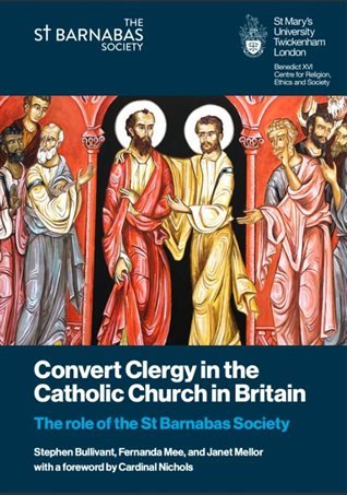 New report launched today, on Anglican-to-Catholic clergy conversions in Britain. Since 1992:

* c700 Anglican priests (inc 16 bishops) have become RC

* Roughly third of all Catholic priests ordained in Eng &amp; Wales are ex-Ang clergy

<a href="/StBarnabasSoc/">St Barnabas Society</a> 

stmarys.ac.uk/research/centr…