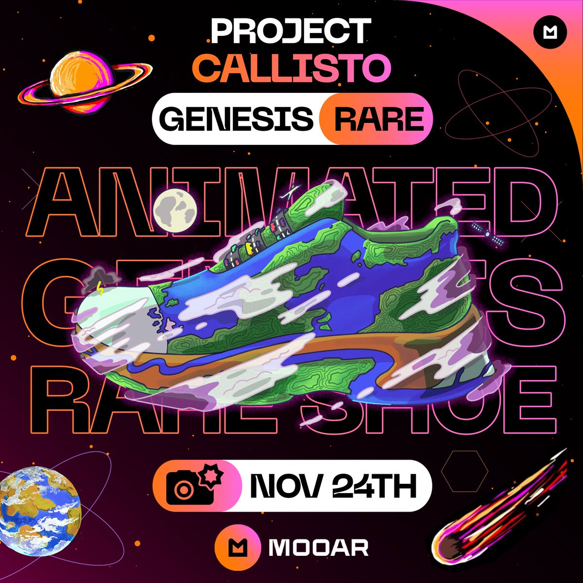 🌍 The Mystery of Project Callisto is Finally Solved ⚡️

After 12 weeks and 12 Sneakers, the final outcome of Project Callisto has been revealed. The big question everyone had has now been answered:
Collectors who hold all 12 Callisto Sneakers will receive an animated