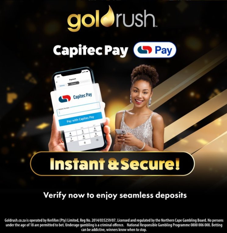 GoldrushSA's tweet image. Verify to enjoy safe and secure deposits at Goldrush with Capitec Pay!

Verify and enjoy seamless deposits at goldrush.co.za

#Capitec #Goldrush #FeelTheRush