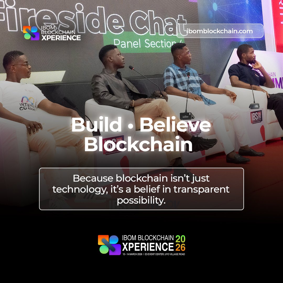 IbomBlockchain's tweet photo. ... Because blockchain isn’t just technology, 
it’s the courage to trust transparency,
the belief in a future we can verify,
and the power to build without limits.

At IBX 2026, we’re not just discussing blockchain…
We’re shaping the movement that will define Africa’s digital future.⚡

#IBX2026 #IbomBlockchainXperience #BeatingTheBlocks #BlockchainAfrica #Web3Leadership #AfricaRising