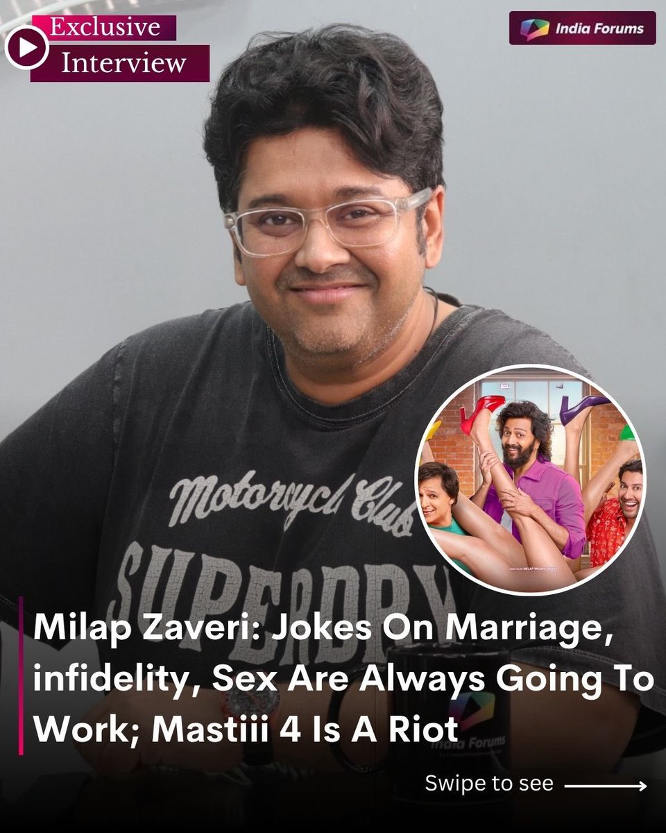indiaforums's tweet image. In an exclusive chat with India Forums, Milap Zaveri shares why jokes on marriage, infidelity and sex will always land and reveals that Mastiii 4 is all set to be an absolute riot.

To know more watch the full video on our YouTube channel. 
.
.
.
#IF #IndiaForums #Bollywood…