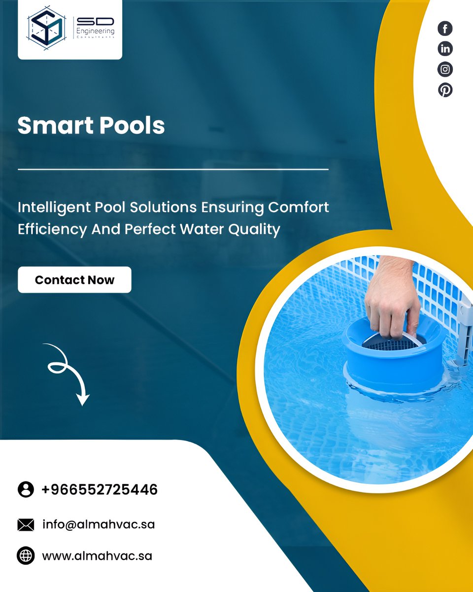 SD__Engineering's tweet image. Smart pools with intelligent monitoring, efficient filtration and smart energy use ensure clean, comfortable, reliable year-round performance.
sdengineering.sa

#IntelligentSolutions #PerfectWater #EnergyEfficient #PoolUpgrades #HomeInnovation #AdvancedTech