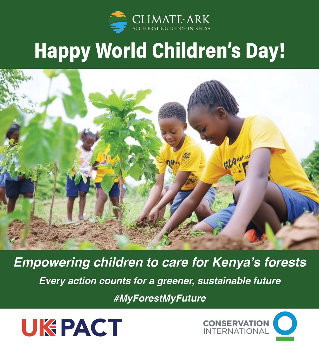 Kenya’s clean air and green lands are precious and under threat. 

On #WorldChildrensDay, we commit to protecting the environment our children will inherit. 

What is your favorite childhood memory of nature?

#ClimateARK #ForestConservation #MyForestMyFuture