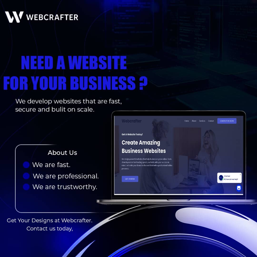WebcrafterNG's tweet image. We build responsive and functional websites for individuals or businesses. Send us a DM today 
#thursdayvibe #services