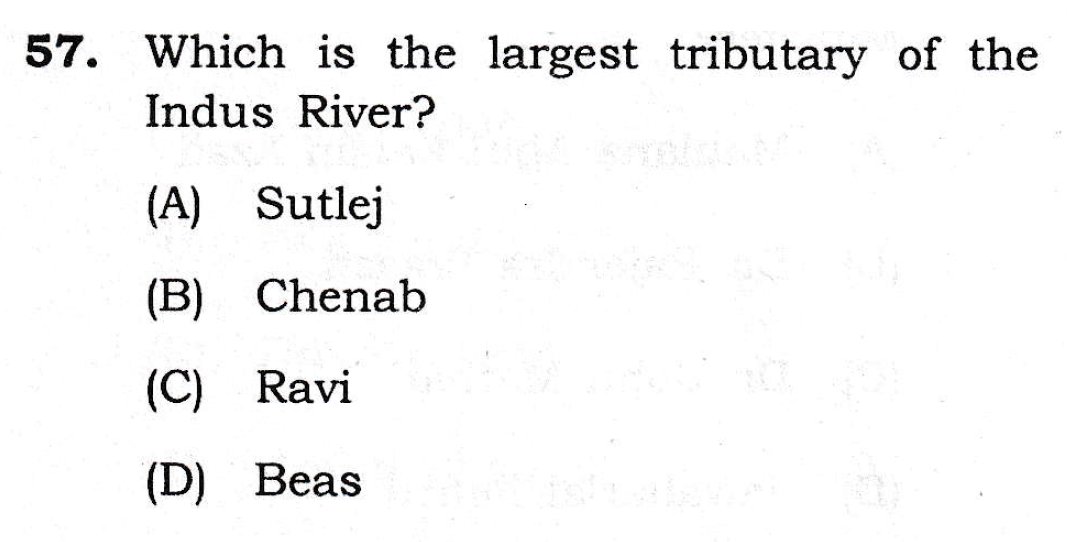 mbtspsc's tweet image. 𝐆𝐄𝐎𝐆𝐑𝐀𝐏𝐇𝐘 𝐏𝐑𝐀𝐂𝐓𝐈𝐂𝐄 𝐐𝐔𝐄𝐒𝐓𝐈𝐎𝐍

Which is the largest tributary of the Indus River?

#𝐔𝐏𝐒𝐂 #𝐔𝐏𝐒𝐂𝐏𝐫𝐞𝐥𝐢𝐦𝐬𝟐𝟎𝟐𝟔 #𝐔𝐏𝐒𝐂𝟐𝟎𝟐𝟔 #𝐂𝐀𝐏𝐅 #𝐍𝐃𝐀 #𝐂𝐈𝐒𝐅 #𝐂𝐃𝐒