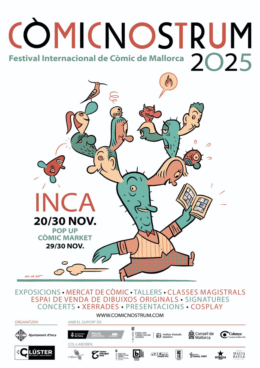 ✨ Còmic Nostrum 2025 · Inca

🖼️ Exposicions: 
20/11. «Petjades Dibuixades». <a href="/museuinca/">Museu del Calçat i de la Indústria</a>
22/11. «Lorena Varea: treball i procés». ADEMA Campus Inca
22/11. «Vinyetes amb molt de drama». <a href="/teatreinca/">Teatre Principal Inca</a>
28/11. «Grans clàssics del còmic». Cas Metge Cifre

+ Info: f.mtr.cool/zkuzridhdb