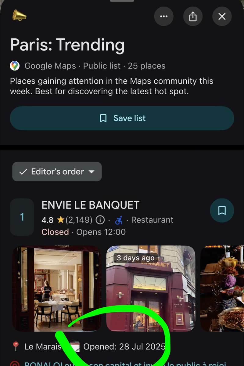 lazy_coll's tweet image. Google Maps finally released the feature I dreamed about.

Featured recently opened places!