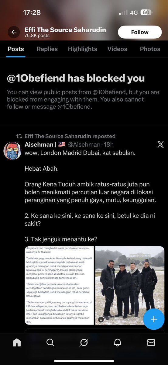 jhnrdzi's tweet image. Just realised edgy liberal melayu uncle had blocked me on X*. Dunno what moved his almighty hand to push that block button on screen. This was my only interaction with him ¯\_(ツ)_/¯

*formerly known as Twitter.