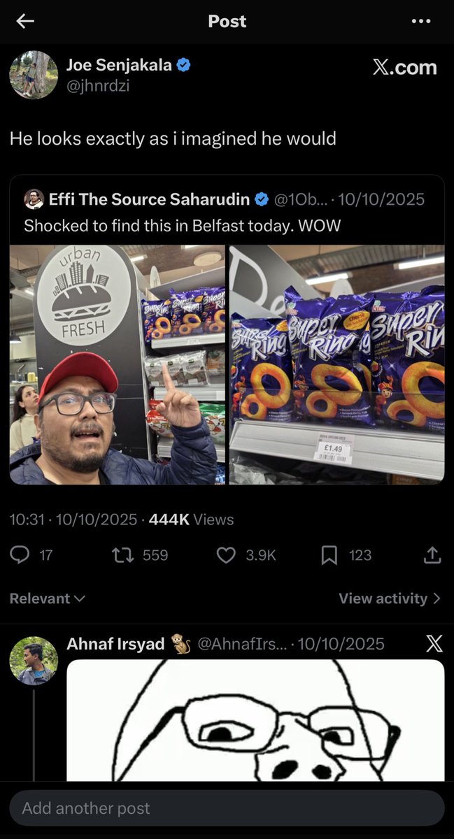 jhnrdzi's tweet image. Just realised edgy liberal melayu uncle had blocked me on X*. Dunno what moved his almighty hand to push that block button on screen. This was my only interaction with him ¯\_(ツ)_/¯

*formerly known as Twitter.