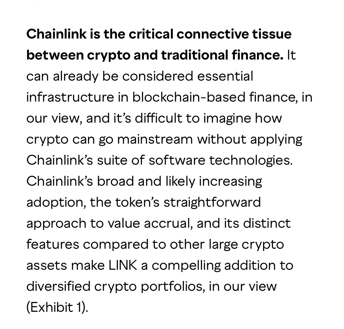 New <a href="/Grayscale/">Grayscale</a> research report highlights <a href="/chainlink/">Chainlink</a>’s central role for blockchain tech and tokenization. 

Tokenization is the biggest theme for TradFi. $Link ETFs coming soon. If you do your due diligence, you can not pass on getting exposure to Chainlink as institutional