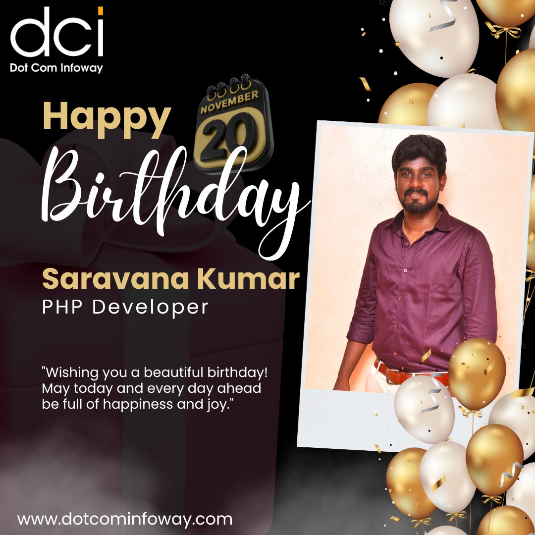 dotcominfoway's tweet image. Happy Birthday, saravana kumar🎉

Wishing our PHP Developer at Dot Com Infoway a year filled with great ideas, clean code, and lots of happiness. Have an amazing day!
We’re glad to celebrate this special day with you at DCI. 🎂

#HappyBirthday #SaravanaKumar #PHPDeveloper