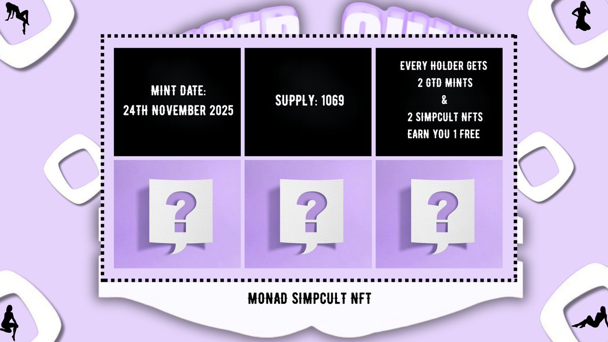 monadsimpcult's tweet image. every simp cult holder as of 23 oct gets 2 gtd

if you are in simp cult tg, claim gtd before 21 nov

drop your address for fcfs whitelist