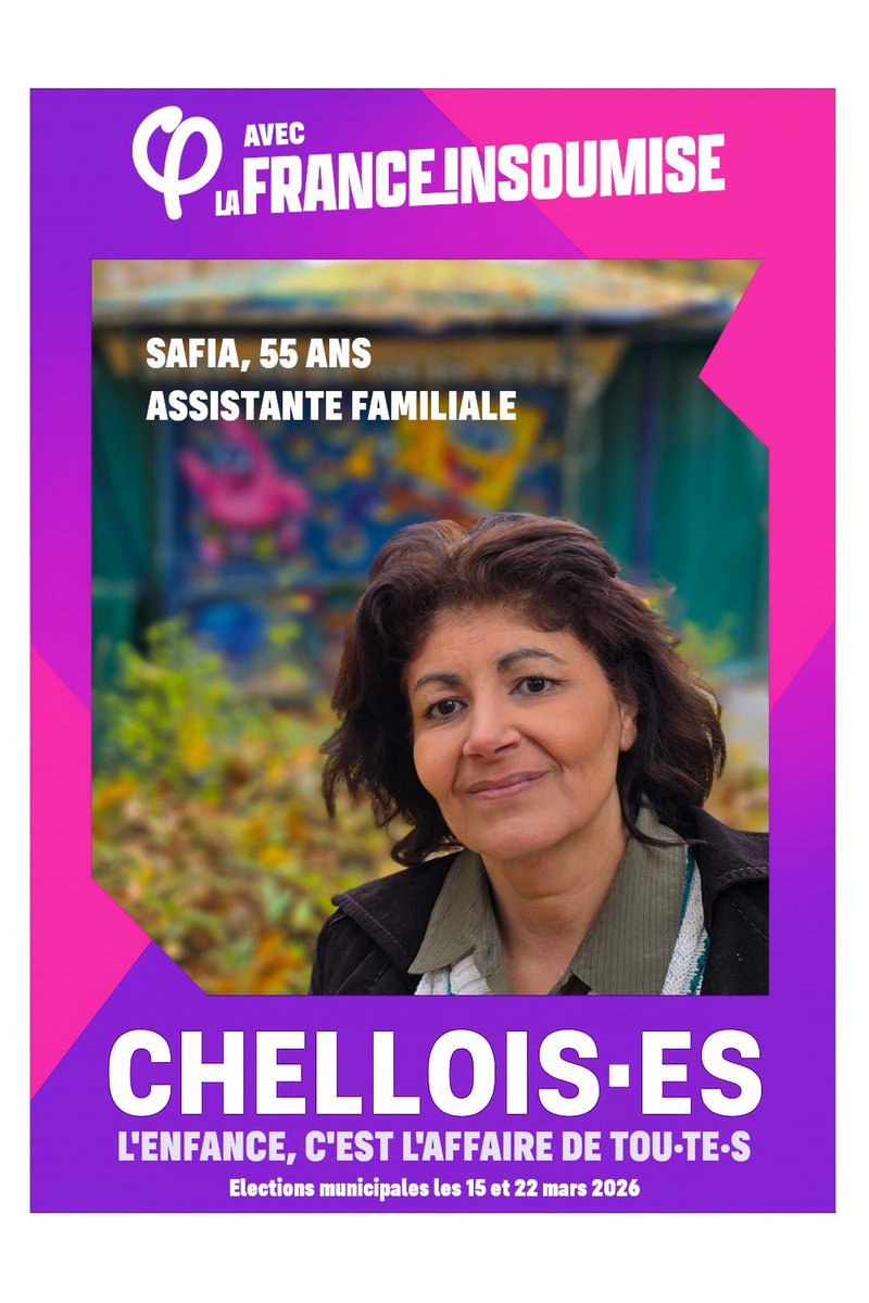 🆔 Présentation de Safia TBAHRITI, 55 ans 🧵

🏠 Habitante de Chelles depuis l’enfance, je suis profondément attachée à notre ville et à son évolution.

#LhumainAuCoeur
#Municipales2026
#Chelles2026
#LaForceDeFaireMieux