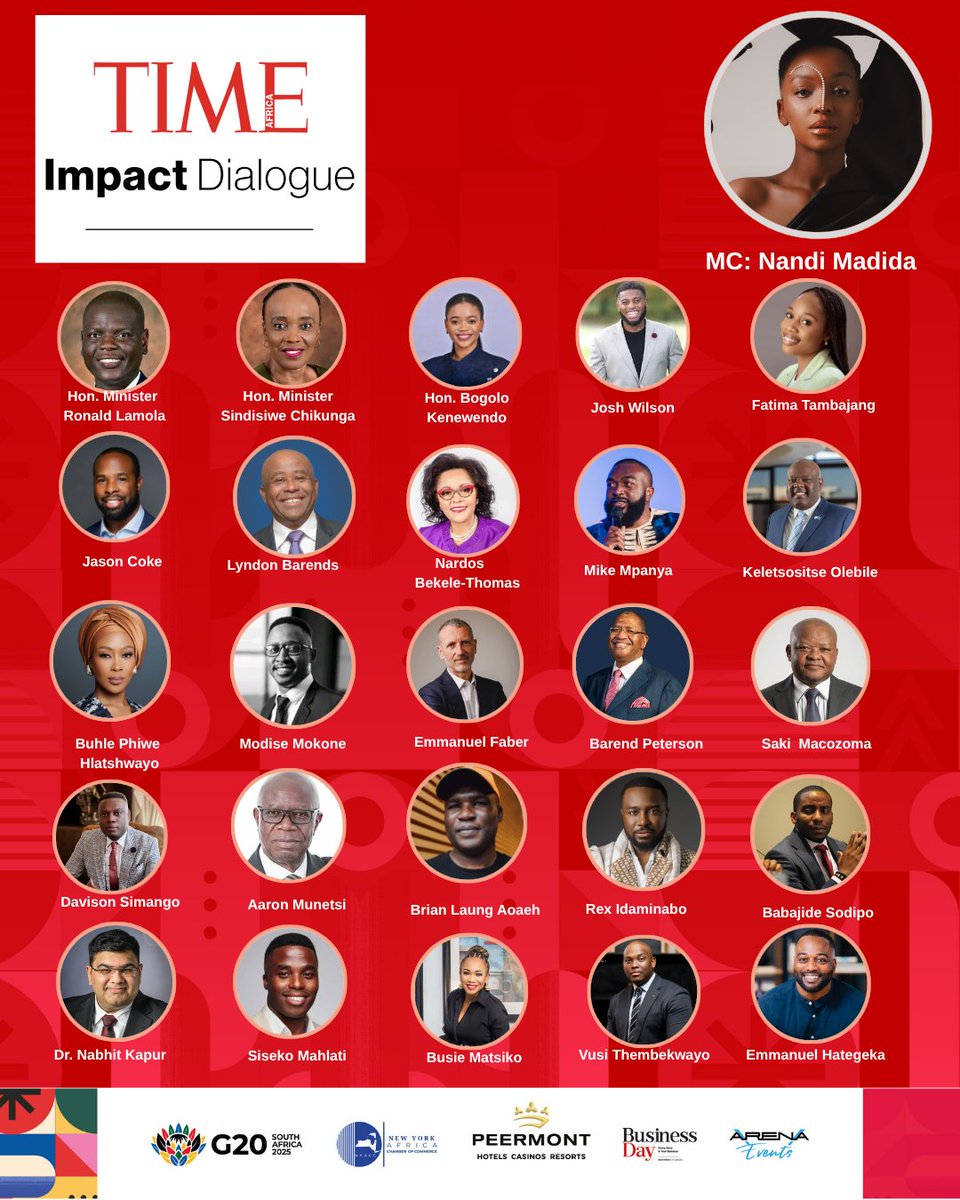 g20org's tweet photo. Today at 9am, Minister Ronald Lamola will participate in the The Time Africa Impact Dialogue. The dialogue brings together some of Africa’s most influential leaders, innovators, and changemakers - all on one stage.
You are invited to watch live via the link below

https://t.co/8dEsgUc4Z2

#G20SouthAfrica 
#ReKaofela