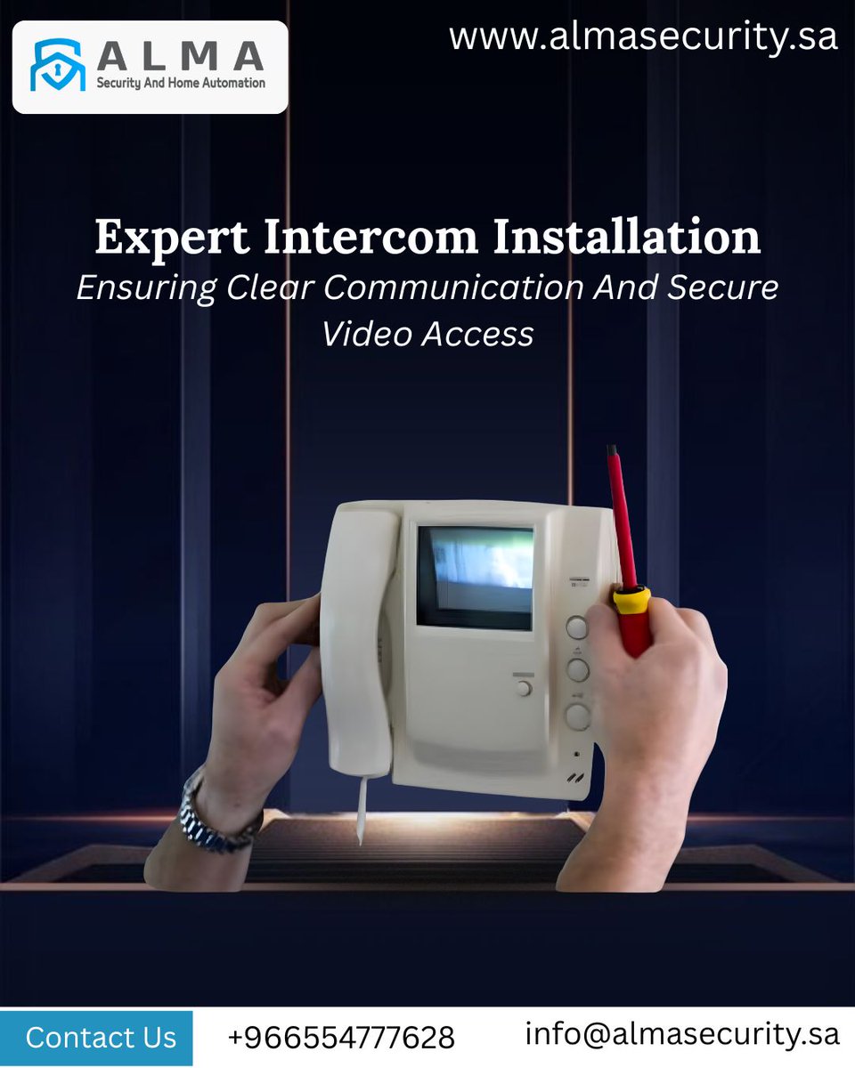 ALMASAFETY1's tweet image. Expert intercom installation ensures clear communication, secure video access, enhanced convenience, safety, and reliable control.
almasecurity.sa

#IntercomInstallation #SecureAccess #VideoIntercom #SafetySolutions #SmartSecurity #SmartAccessControl #VideoSecurity