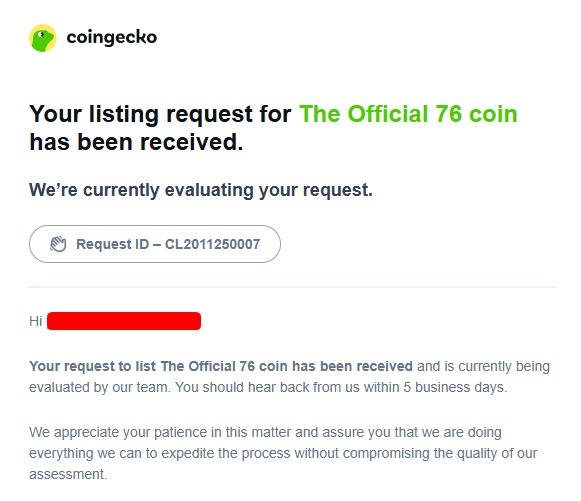 official_76coin's tweet photo. $76 is now under review for listing on CoinGecko! 🦎
#76 #solana #memecoin #Web3 #Crypto #76Launch #76IsComing #76OnTheWay #solana #pumpfun #Dexscreener https://t.co/9HPANLkMRX