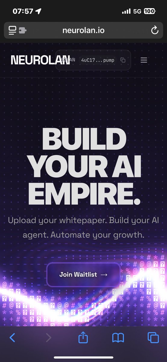 Neur0lan's tweet photo. GM LEGENDS
NEUROLAN WAITLIST JUST DROPPED 😈
First movers will eat. The rest will watch.
Secure your spot before it’s too late 👇
https://t.co/wdQyd19OBO
#Neuroland #AI #Whitelist https://t.co/hVys7wA8gJ