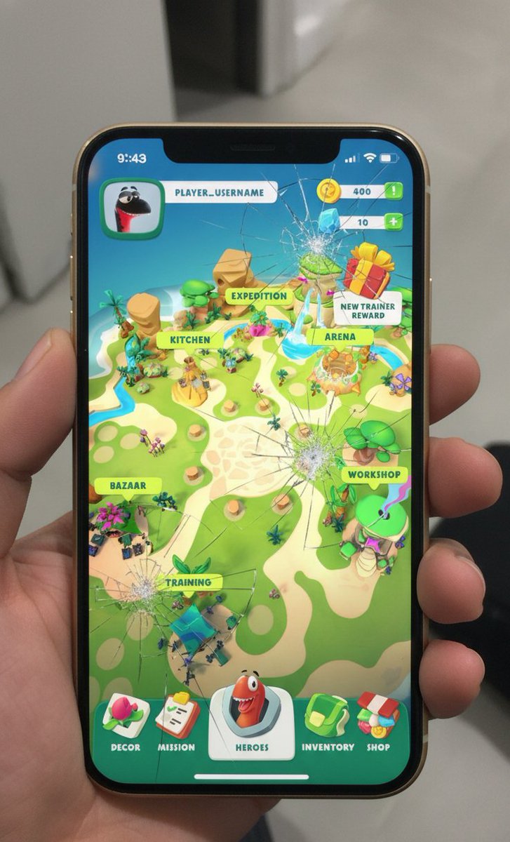 cryptoaddicts1's tweet image. My phone is completely destroyed thanks to @Claynosaurz Champions game. The PvP Arena got quite intense. I did not see this in the disclaimer, I was not ready for this.