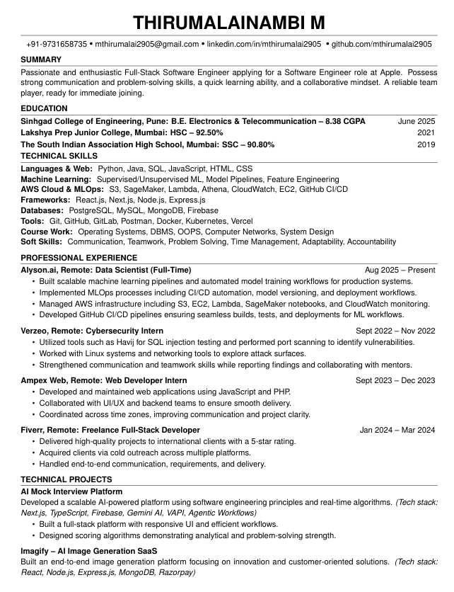 piratethiru's tweet image. I’m currently looking for AI Full-Stack Developer roles open to salary negotiation and ready to join after a 2-month notice period.

I’m passionate about building, shipping, and solving real problems. I work hard, adapt fast, and bring full ownership to whatever team I join.