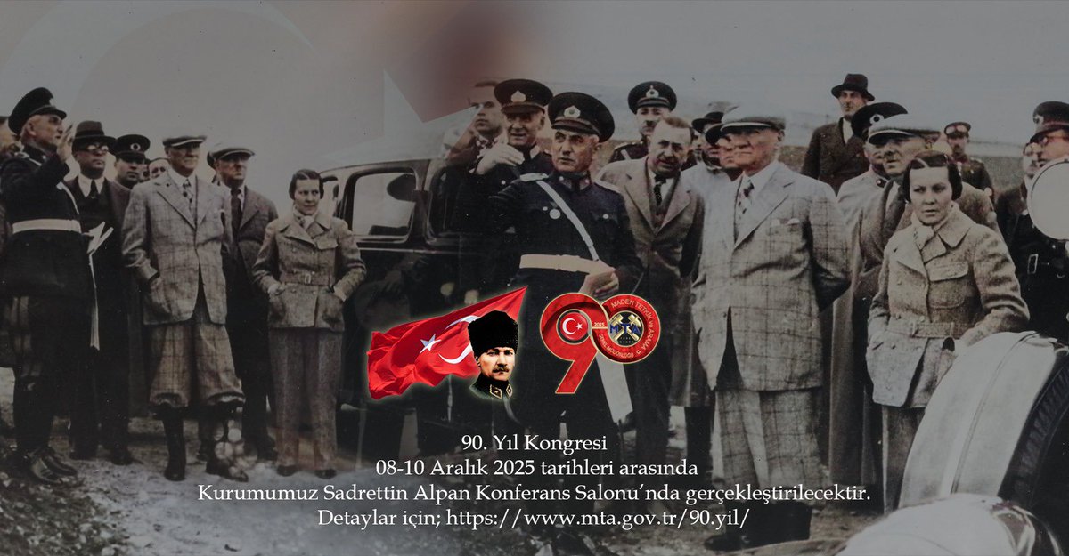 90. Yıl Etkinliklerimiz başlıyor. 90. Yıl Kongre Programı için; mta.gov.tr/90.yil/
