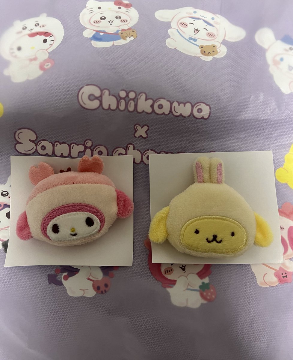 _win__211's tweet photo. ちいかわ　サンリオ　シークレットヘアクリップ　交換

譲→マイメロ（古本屋）、ポムポムプリン（うさぎ）

求→画像のマークがついたもの（キティ、ちいかわ）

郵送を希望しておりますが、都合が合えば名駅、栄付近での手渡しでの交換も可能です。お気軽にお声がけください。 https://t.co/2jPx9ZSz4X