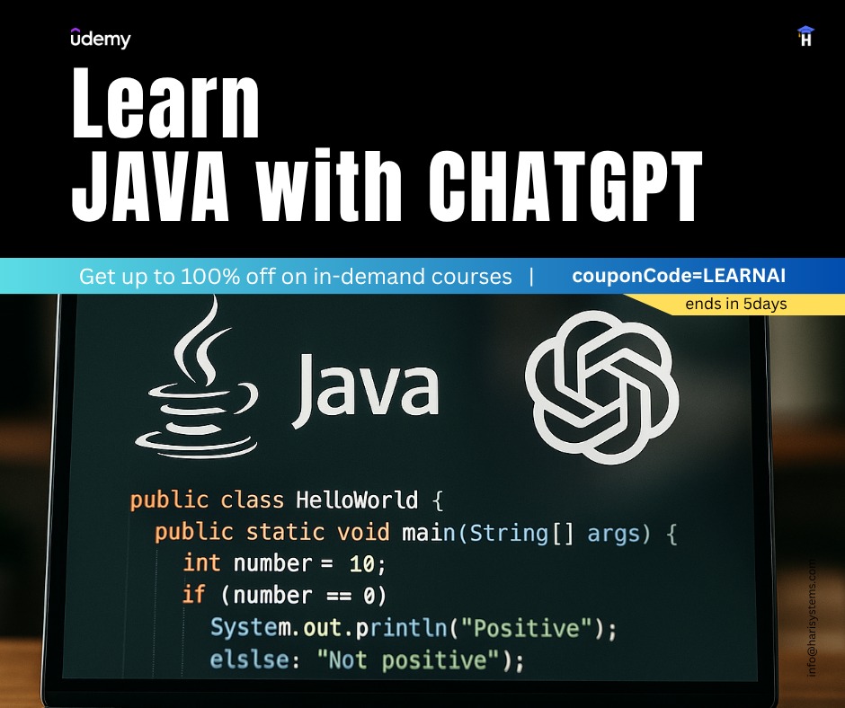 harisystems's tweet image. Java Programming with ChatGPT: Learn using Generative AI
udemy.com/course/java-pr…
#java #blackfriday #offer #chatgpt #ai #udem #free