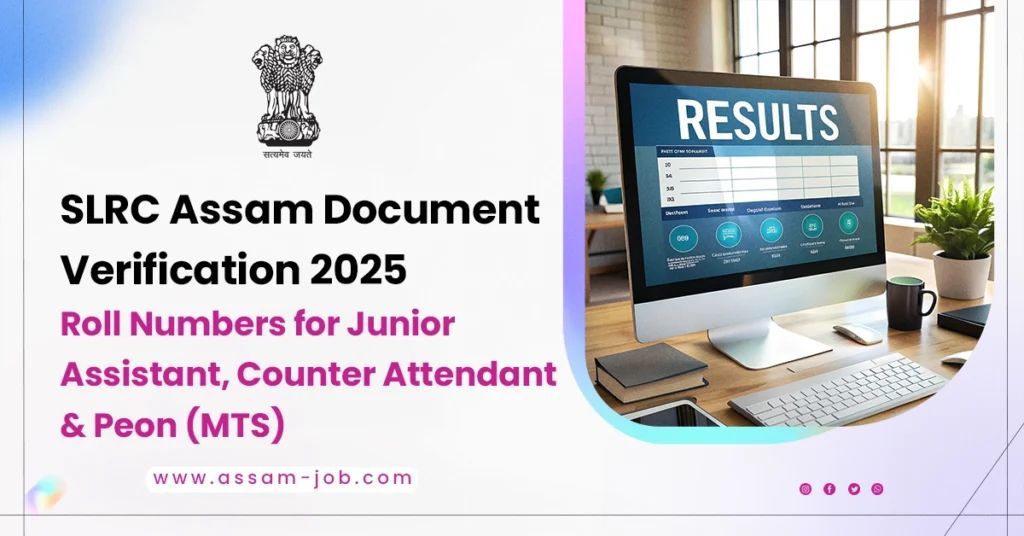AssamJob21's tweet image. New Post: SLRC Assam Document Verification 2025 – Roll Numbers for Junior Assistant, Counter Attendant &amp;amp; Peon (MTS) 
assam-job.com/slrc-assam-doc…
#education #latestupdate #result