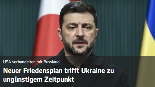 man kann der Ukraine aber auch nichts recht machen. Selbst Frieden kommt zu einem ungünstigem Zeitpunkt