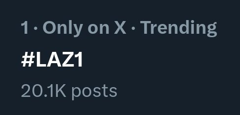 📢 Update! X Thailand trends

#️⃣ #LAZ1 
🇹🇭 Current Rank No.1
📊 20.1K posts

#ต้าห์อู๋ #DAOU #oueiija <a href="/oueiija/">ไดโนเสาร์ย้าก🦖</a>
#ต้าห์อู๋หอหีบการันต์ 
#ไดโน่ของต้าห์อู๋