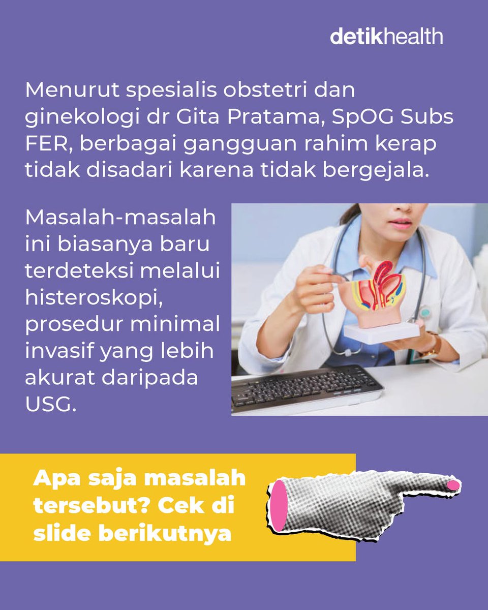detikHealth's tweet image. Banyak perempuan merasa sehat karena haidnya teratur, tetapi tetap sulit hamil. Selain PCOS, berbagai gangguan pada rahim juga bisa menjadi penyebab, lho!⁣
⁣
Gangguan apa itu? Simak penjelasannya. 😱➡️⁣

&amp;gt;&amp;gt; health.detik.com/berita-detikhe…
⁣
#Haid #Wanita #Menstruasi #Rahim #PCOS