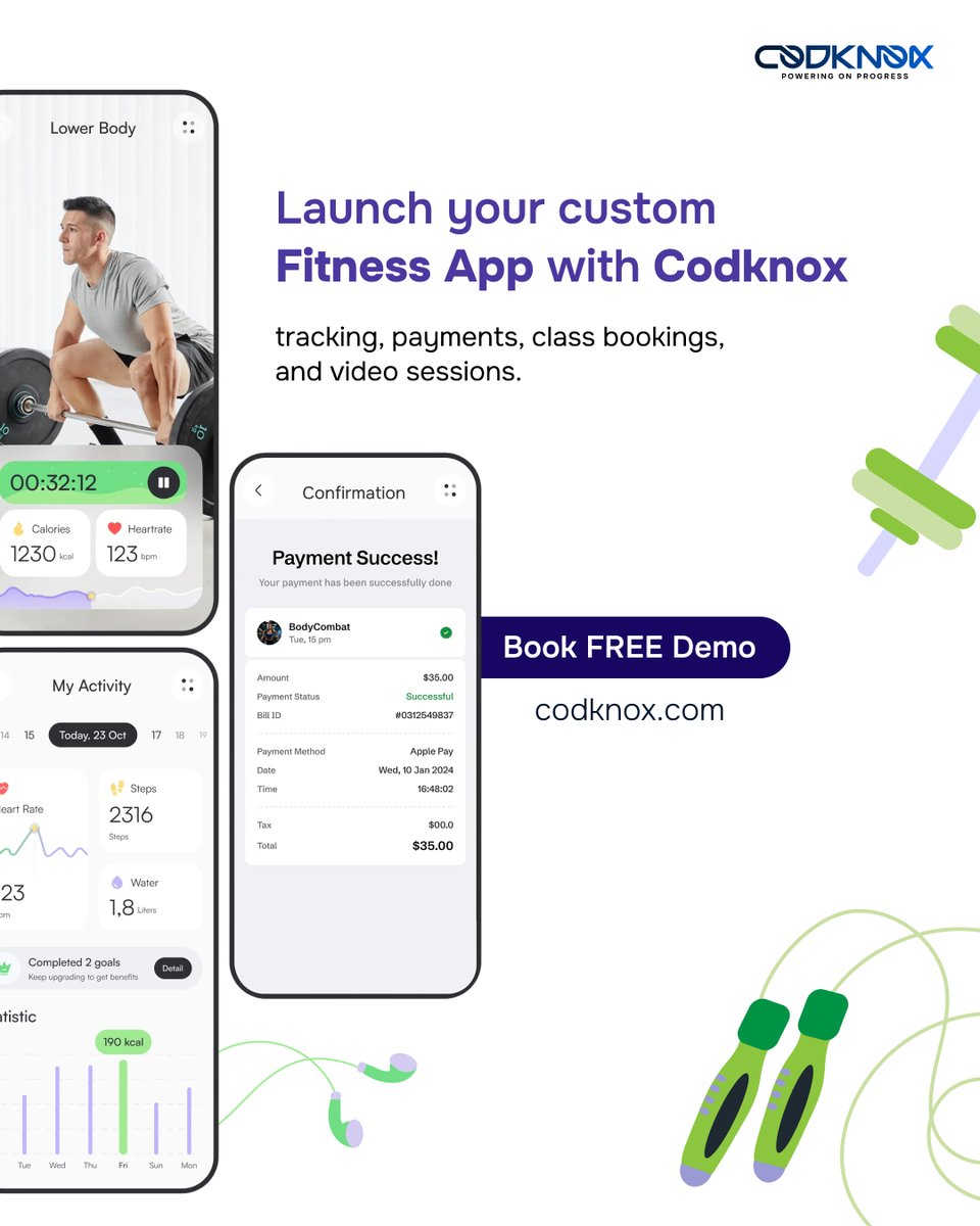 Codknoxus's tweet image. Struggling to manage members, bookings, and sessions in one place?

Make your fitness brand seamless with CodKnox, your custom app for tracking, payments, bookings, trainers, and videos in one place.

Reach at: codknox.com/contact/

#CodKnox #MobileAppDevelopment  #FitnessApp
