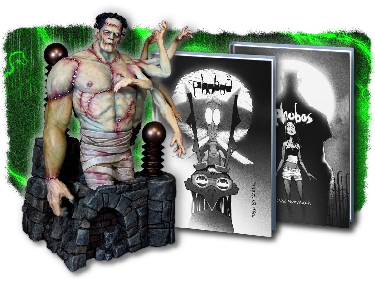 macroverse's tweet image. @ComicsTitan  just launched a new Kickstarter for Jason Brubaker’s PHOBOS Vol 2 🙀 a 300 page exclusive hardcover AND the first ever Frank statue by Jeff Yagher.

Macroverse is producing the books and statue with Jason and we couldn&apos;t be happier about it.

👀Early bird pricing on…
