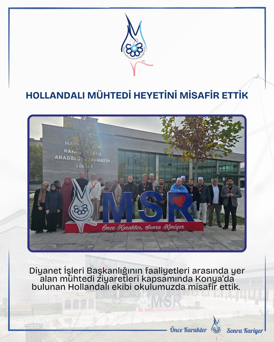 -HOLLANDALI MÜHTEDİ HEYETİNİ MİSAFİR ETTİK-
Diyanet İşleri Başkanlığının faaliyetleri arasında yer alan mühtedi ziyaretleri kapsamında Konya’da bulunan Hollandalı ekibi okulumuzda misafir ettik.