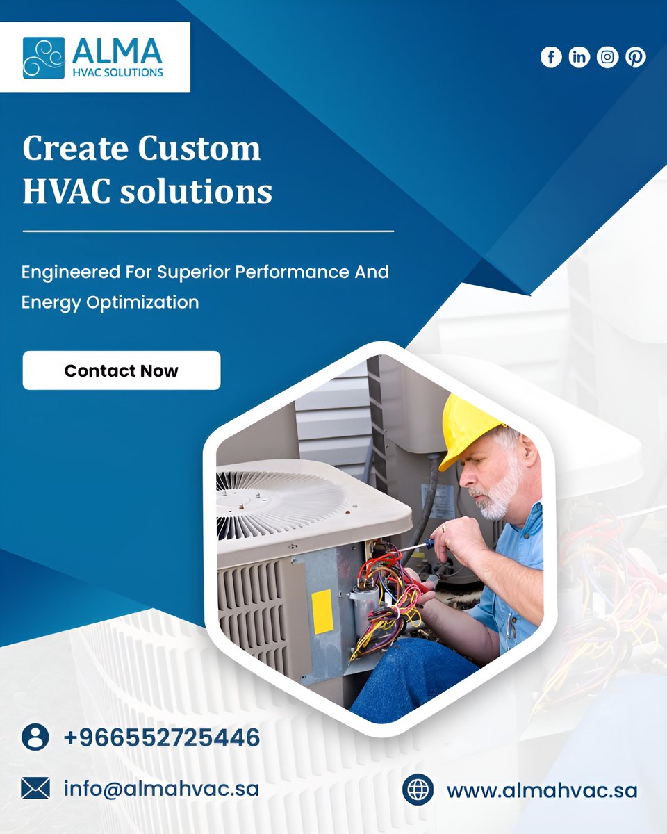 alma_hvac's tweet image. Custom HVAC solutions designed for comfort and efficiency. Trust ALMA HVAC Solutions for superior performance in every system.

+966552725446
info@almahvac.sa
almahvac.sa

#ALMAHVACSolutions #HVACExperts #EnergyOptimization #SmartHVAC #CoolingTechnology